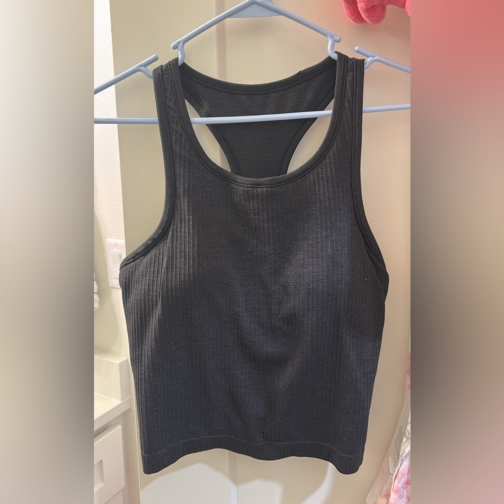 lululemon athletica Black Ribbed Racerback Tank Top